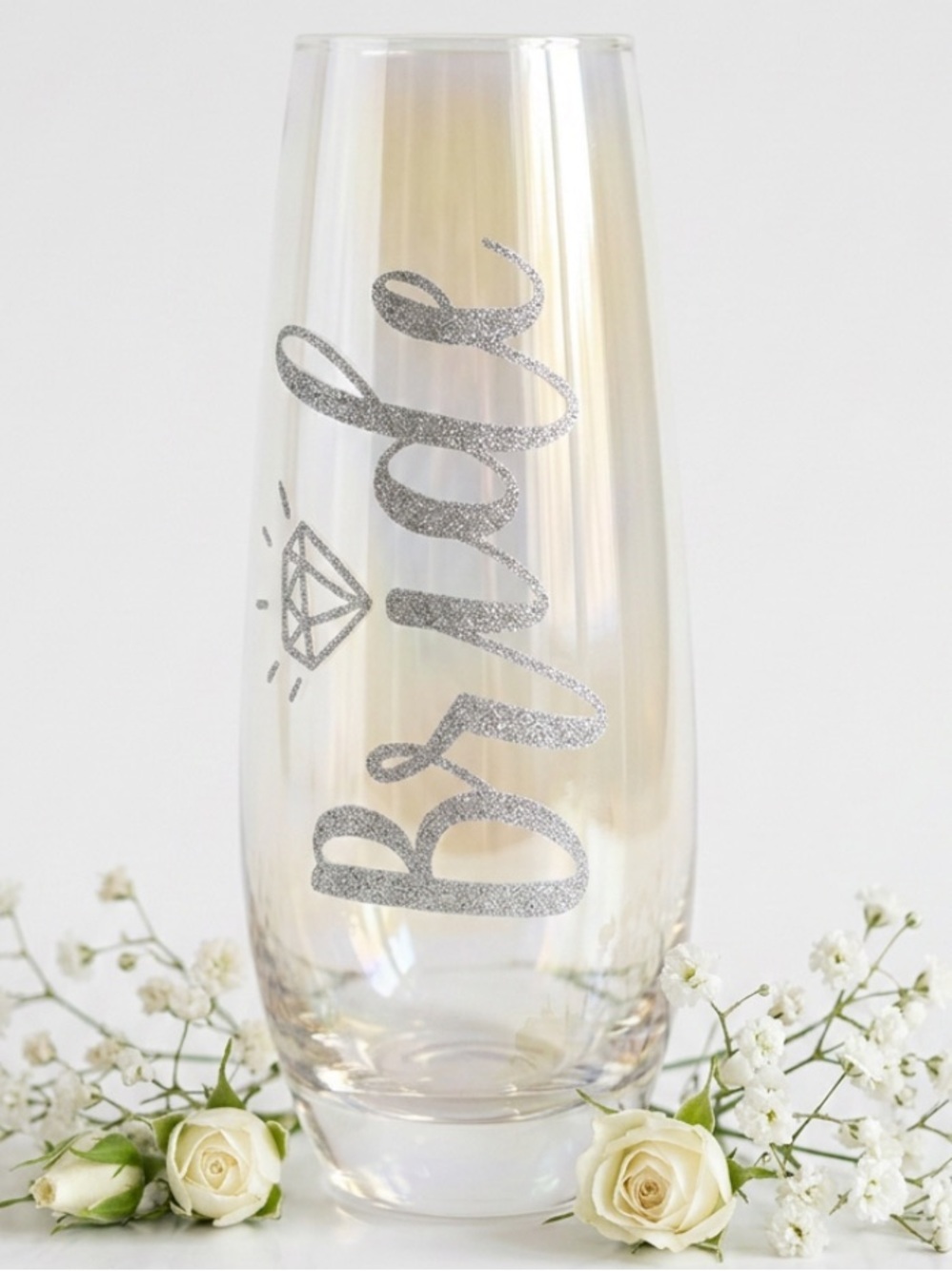 Bride to be glass with scribe Bride